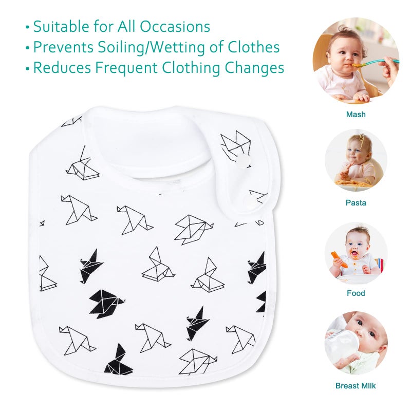 Benoxine Baby Bandana Drool Bibs Soft and Absorbent 100% Organic Cotton Bandana Bibs Set for Boys Girls Newborn Unisex Plain Colors 3-36 Months 12 Pcs - Image 2